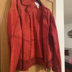 Leather jacket with beautiful trim